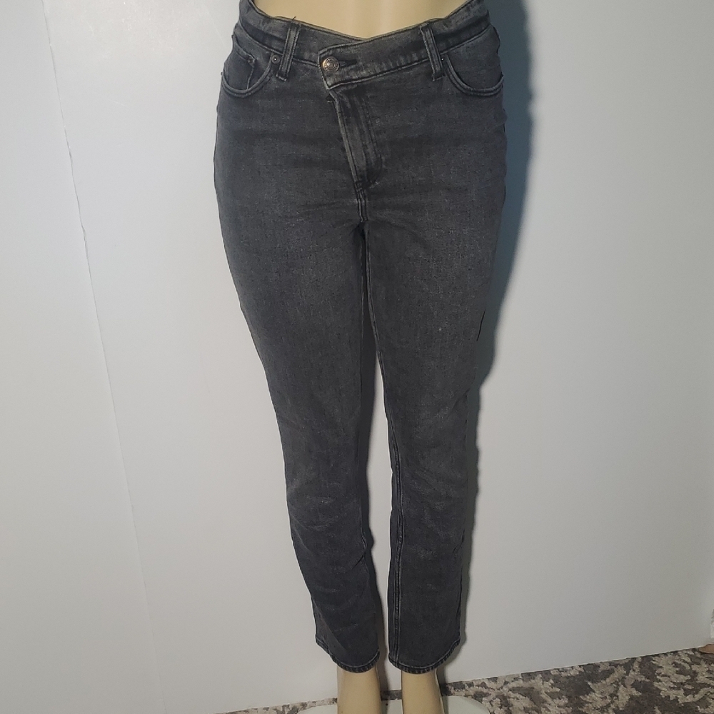 Abercrombie & Fitch The '90s Slim Straight Ultra High Rise Dark Gray Jeans 28/6